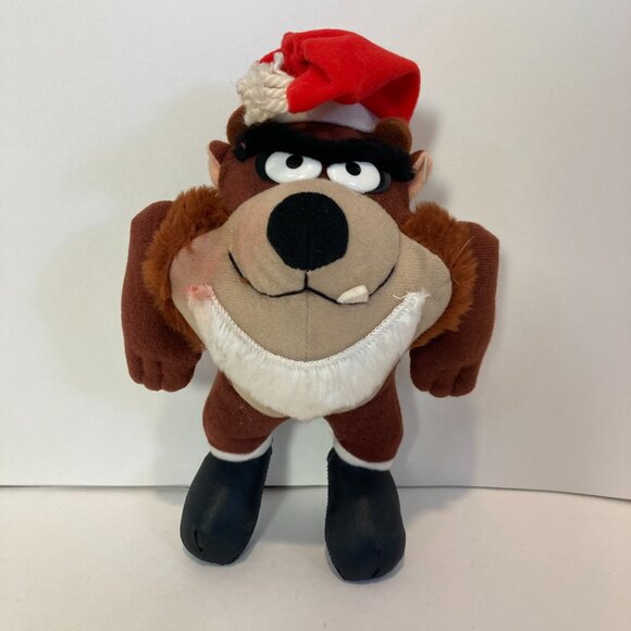 Vintage 1992 Looney Tunes Taz Christmas Plush McDonalds Kids Meal Stuffed Toy - Picture 1 of 10